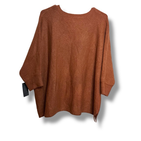 Vince Camuto Women’s V-Neck Sweater Size: L Toasted Orange 3/4-Sleeve Sweater - Picture 2 of 5